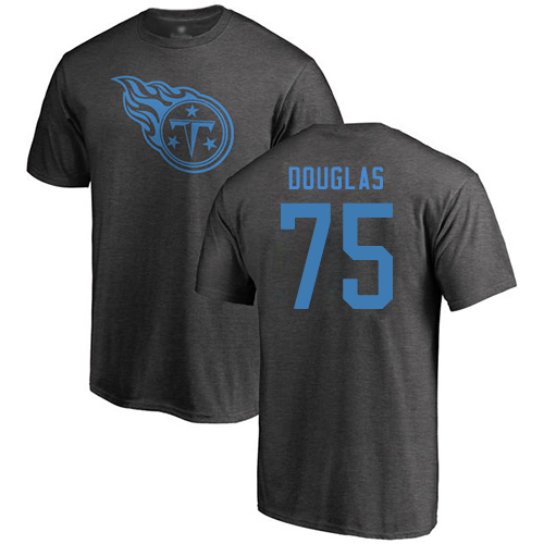 Tennessee Titans Men Ash Jamil Douglas One Color NFL Football #75 T Shirt
